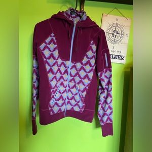 Prana fleece jacket with hoodie women